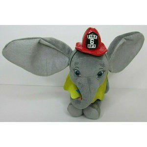 Disney Dumbo Elephant Plush Firefighter Hat 7" Movie Live Action Stuffed Animal